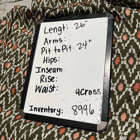 Sonoma Geometric Green Sleeveless Boho Top Keyhole Back Womens Size 2X - Picture 9 of 9